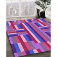 thumbnail image 3 of Ahgly Company Tapis d'Intérieur Lavables en Machine, Carrés de Transition Violet Moyen, 6' Carré, 3 of 7