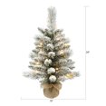 thumbnail image 3 of Holiday Time 2' Pre-lit Flocked Small Tree, Green, 3 of 5