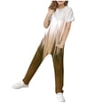 thumbnail image 2 of MKOSPLRT One Piece Jumpsuits for Girl V Neck Spaghetti Strap Overalls Color Block Lounge Harem Long Jumpsuits Summer Jumpers with Pokcets, 2 of 8