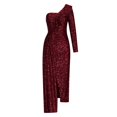 thumbnail image 4 of UPPADA Robe de Cocktail pour Femmes à Manches Longues Robe d'Invitée de Mariage Fente Latérale Jolie Robe Formelle Évasée Robe Taille Haute Robe de Fête Robe de Bal Robe de Cocktail, 4 of 7