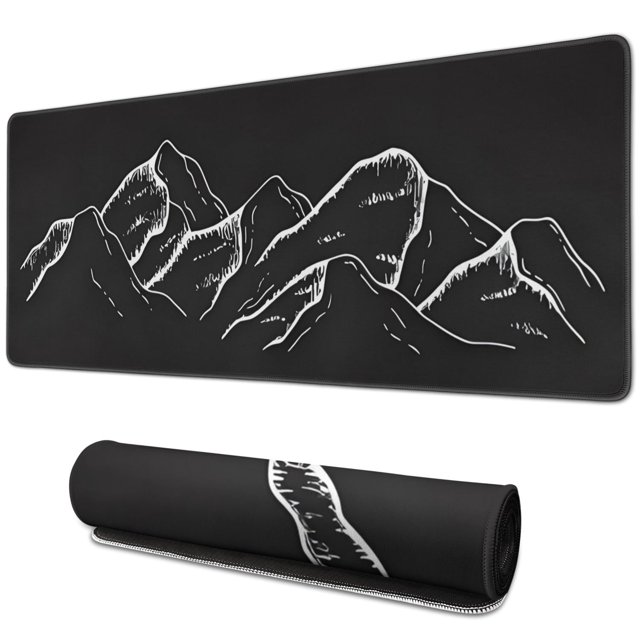 "Enjoy Top-Level Gaming & Office Work with Our Extended Mountain Theme Mouse Pad: Large 31.5x11.8 Inch, Stitched Edges, Stable Rubber Base"