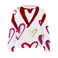 thumbnail image 4 of VALMASS Chandails en Molleton de la Saint-Valentin pour Femmes Manches Longues Col Rond Décontracté Mode Ample Blouses (S, Blanc-H), 4 of 4