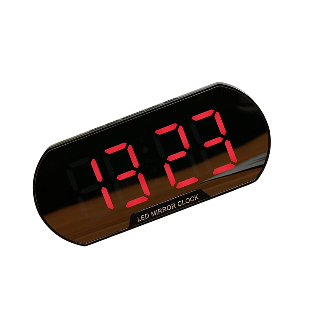 Maytalsory Digital Alarm Clock Bedside Portable LED Mirror Electronic 