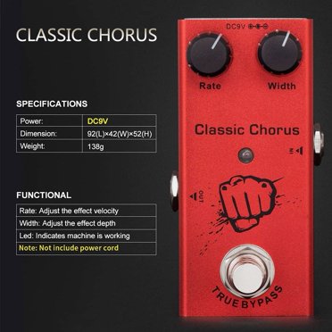 Pédale d'Effet de Guitare Portable Distorsion Délai Chorus Tremolo Surmultiplication Numérique