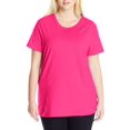 thumbnail image 2 of Just My Size T-Shirt Col Rond à Manches Courtes en Jersey de Coton pour Femmes, 3X, Amarante, 2 of 3