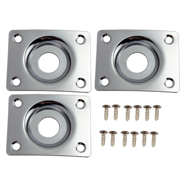 Milaget Output Rectangle Socket Plate /w Screws fr Electric Guitar Parts