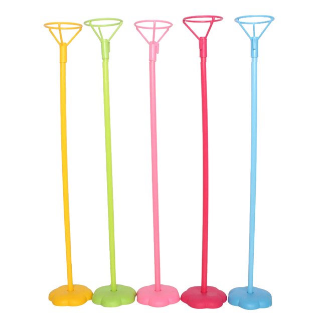 5pcs Table Balloon Stand Reusable Balloon Holder Balloon Stand Kit Balloon Support Holder Set (Red+Yellow+Blue+Green+Pink)