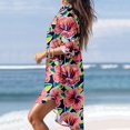 thumbnail image 4 of Ruimatai Hauts pour Femmes Grande Taille Chic Robe de Plage pour Femmes Grande Taille Été Décontractée Col Rabattu Manches Longues Blouse Imprimée Boutons avec Poche Robes Chemise, 4 of 7
