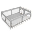 thumbnail image 2 of Gymax Baby Playpen Extra-Large Safety Baby Fence w/50 Ocean Balls Gray, 2 of 10