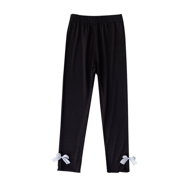 QIPOPIQ Girls' Basic Solid Full Length Cotton Soft Leggings Clearance