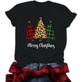 thumbnail image 1 of Jsaierl T-Shirts de Noël pour Femmes Mignons à Imprimé d'Arbre de Noël T-Shirts Décontractés à Col Rond Tunique Tenues de Festival Manches Courtes Hauts Cadeaux, 1 of 3