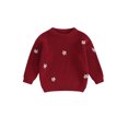 thumbnail image 1 of FOCUSNORM Chandail pour Filles Manches Longues Col Rond Fleur Chaud Chandail d'Hiver Vêtements pour Usage Quotidien, 1 of 9