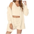 thumbnail image 3 of Sentmoon Lounge Sets for Women Plus Size Workout Tops for Women and Trousers Crew Neck Women Pjs Sets Long Sleeve Solid Color Sleep Sets for Women Fall for Deep Sleep, 3 of 8