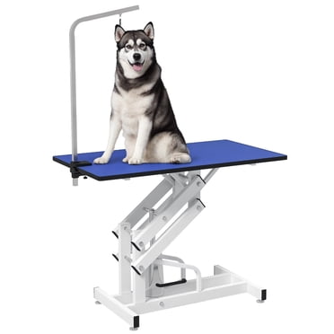 PawHut Height Adjustable Pet Grooming Table for Dogs Blue