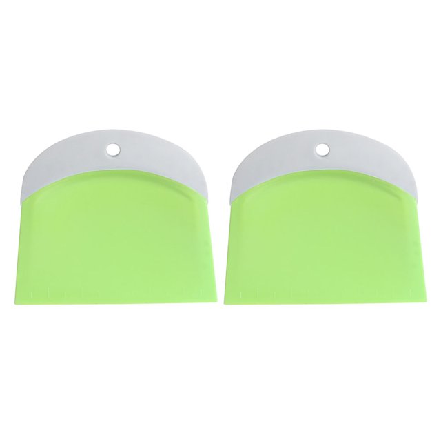 2PCS Non-stick Dough Cutter, Dough Scraper, Dishwasher Safe Food Grade Plastic For Home Green