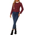 thumbnail image 2 of INSPIRE CHIC Women's Lightweight Jacket Button Vintage Fall Short Jacket with Pockets S Burgundy, 2 of 6
