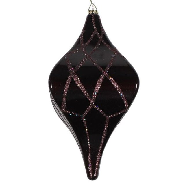Vickerman MT198475D 8 in. Chocolate Candy Glitter Net Drop Ornament