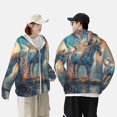 thumbnail image 4 of Vsdgher Chandail à Capuchon pour Adultes à Imprimé de Cheval Blanc de Lac Forestier, Maillot Dermoprotecteur pour Hommes Femmes, Chandails de Pêche à Manches Longues avec Protection Solaire pour Course Athlétique Natation - Grand, 4 of 7
