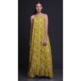 thumbnail image 2 of Bimba Yellow2 Aquarelle Fleur de Nuit pour Femmes Nuisette Imprimée Robe Maxi à Bretelles Spaghetti Vêtement de Nuit Grand, 2 of 5