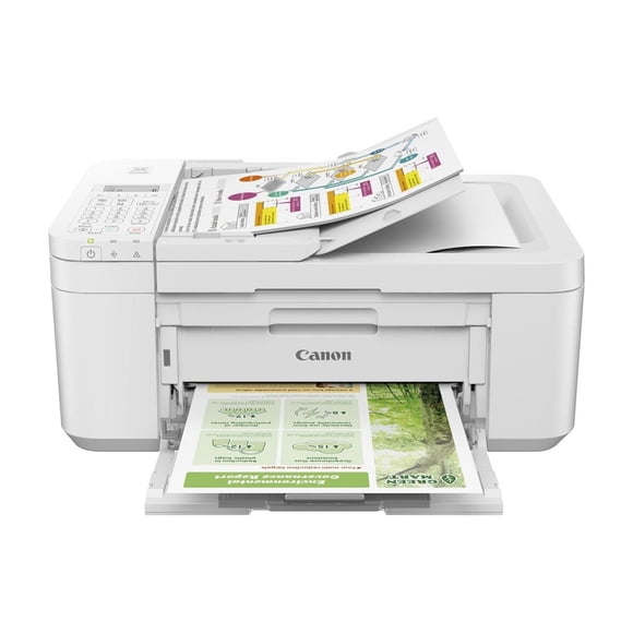 Canon PIXMA TR4723 Wireless Color All-in-One Inkjet Printer, White - Print Copy Scan Fax - 4800 x 1200 dpi, Auto 2-Side Printing, 20-Sheet ADF, 2-Line LCD Display, Tillsiy