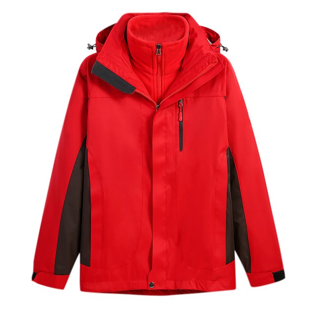 RKSTN Jackets for Men Fashion Fallow Three-In-One Two-Piece Outdoor Jacket Long Sleeved Coat Fall and Winter Long Sleeve Jacket Coats