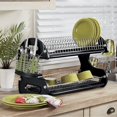 thumbnail image 1 of Dish Drying Rack with Drainboard 2 Tier Dish Rack for Kitchen Counter Dish Drainer Silver, 1 of 7