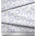 thumbnail image 3 of Soimoi White Rayon Fabric Planet & Stars Galaxy Print Fabric by Yard 42 Inch Wide, 3 of 3