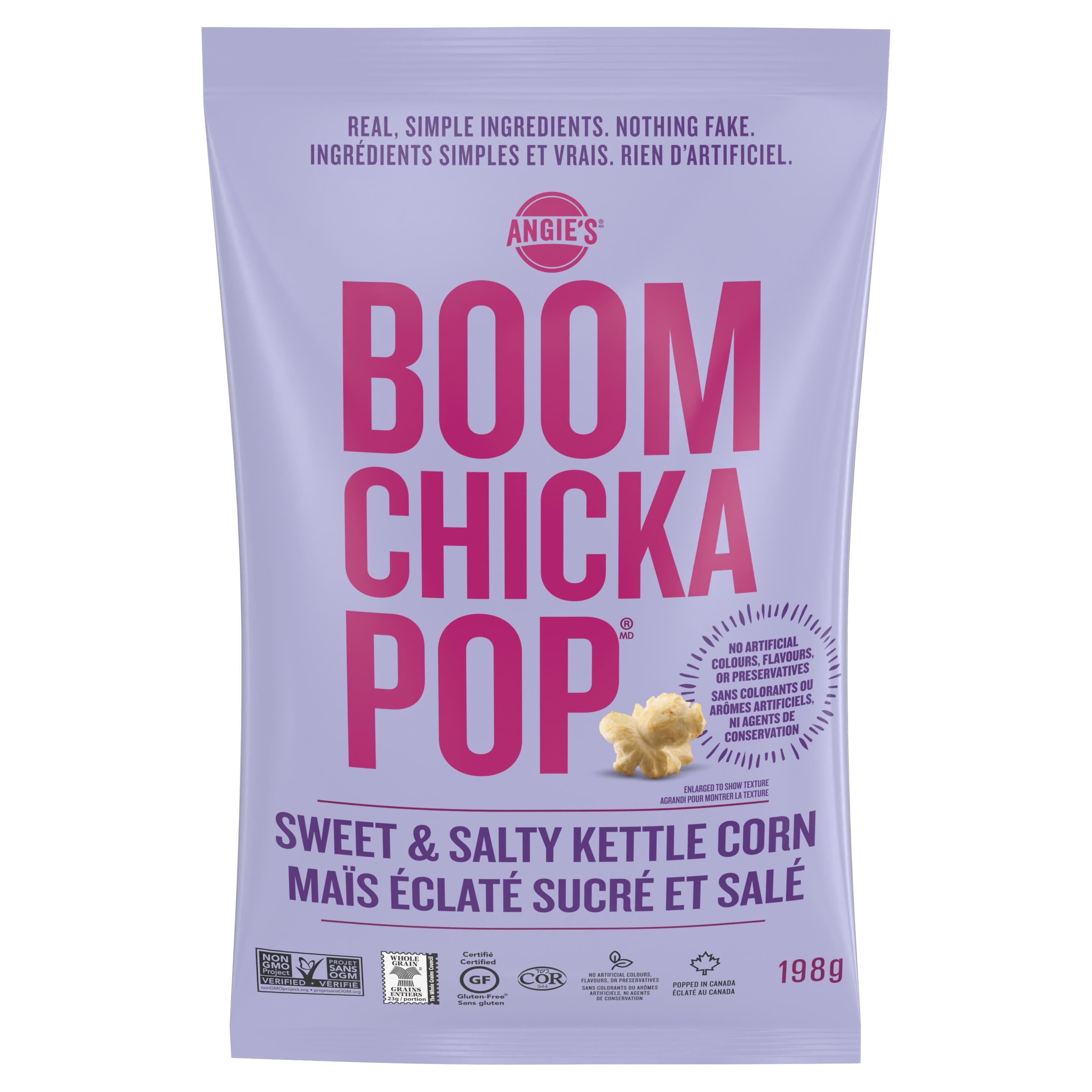 Angie’s BOOMCHICKAPOP® sans gluten sucré et salé végétalien maïs éclaté prêt à manger, 198g