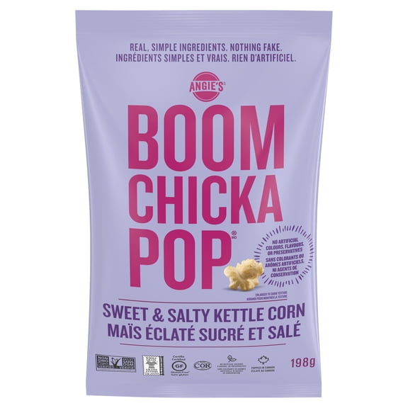 Angie’s BOOMCHICKAPOP® sans gluten sucré et salé végétalien maïs éclaté prêt à manger, 198g