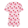 thumbnail image 3 of TIMIFIS Womens Valentine's Day Nursing Scrub Tops Working Uniform Short Sleeve V Neck Workwear Blouse T-shirt with Pockets - Spring, 3 of 3