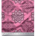 thumbnail image 1 of Soimoi polyester Crepe Fabric Floral Mandala Printed Fabric 1 Yard 42 Inch Wide, 1 of 3
