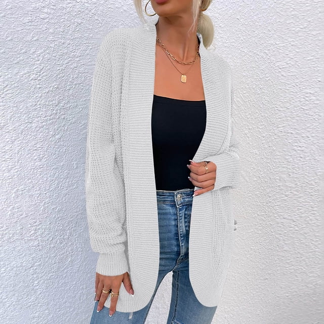 LOVZFMLL Cardigan for Women's Cardigan Color Coarse Knit Loose Oversized Knitwear