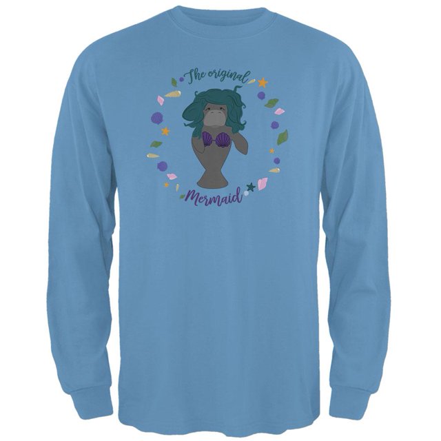 Manatee Original Sirène Drôle T-Shirt à Manches Longues pour Hommes