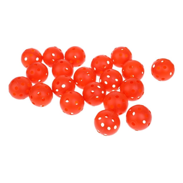 jinwen 20 Pcs Balles de Golf Creuses Perforées Entraînement Pratique Balle de Tennis - Orange