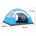 thumbnail image 3 of Automatic Pop Up Tent 2 Second Quick Setup, Rain & Sun Protection Camping Shelter Windproof Design, Double Door Mesh Ventilation Waterproof Silver Coating for Outdoor, 3 of 9