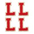 thumbnail image 1 of Unique Bargains 4 Pcs Patchs Lettres en Chenille Patchs Lettres Thermocollants Rouge G Alphabet Patchs Décoratifs Brodés, 1 of 5