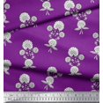 thumbnail image 2 of Soimoi Crepe Silk Fabric Leaves & Floral Block Print Fabric by Yard 42 Inch Wide, 2 of 3