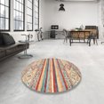 thumbnail image 3 of Ahgly Company Tapis d'Intérieur Ronds Abstraits Rouille Rose Abstraits pour Aire, 6 Pieds Rond, 3 of 6