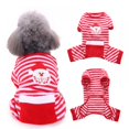 thumbnail image 1 of Wuffmeow Pyjama de Noël pour Chien, Combinaison à Rayures Mode, Costume d'Hiver Chaud, 1 of 8