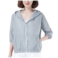 thumbnail image 3 of Meichang Womens Upf 50+ Sun Protection Hoodie Jacket Summer Full Zip Loose Rash Guard Sun Hoodie Quick Dry Long Sleeve Lightweight Jackets Sun Shirt with Pocket, 3 of 6