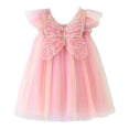 thumbnail image 1 of MIASHUI Robe en Tulle Sans Manches pour Bébés Filles, Robe Tutu Florale avec Papillons, Robe de Princesse pour Fête d'Anniversaire, Rose, 5-6 Ans, 1 of 4
