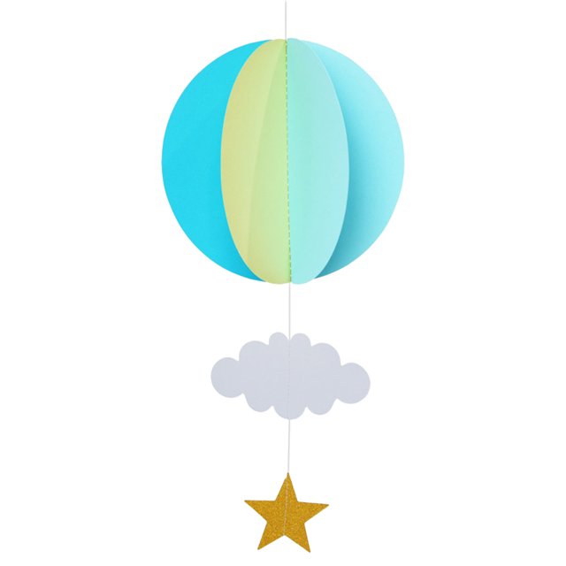 pitrice Hot air balloon paper string flower flag+55cm 21 inch