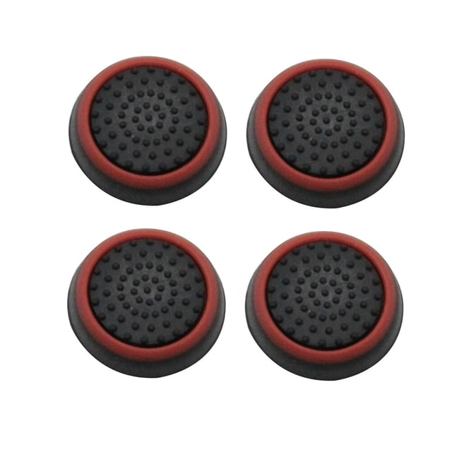 4 Pcs Coque de Protection en Silicone pour Poignée de Pouce pour Manettes de Jeu Ps3 Ps4 360 One U (Noir et Rouge)