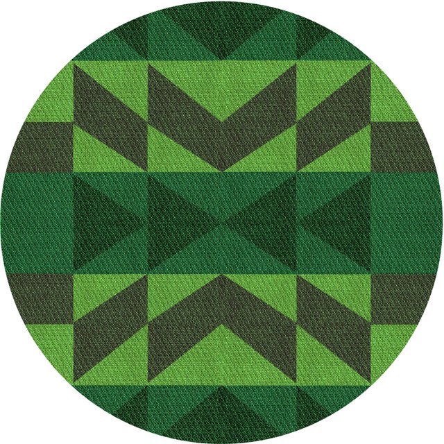 Ahgly Tapis Rond Lavable en Machine Intérieur Transitionnel Vert Forêt Foncé, 8 Pieds Rond