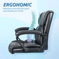 thumbnail image 4 of Mid-Back Faux Leather Ergonomic Executive Office Desk Chair，Black, 4 of 6