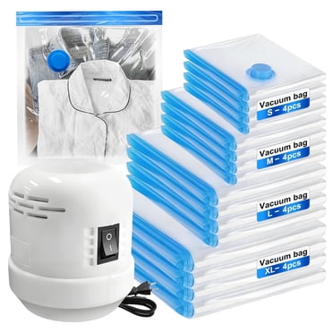 16 Combo Vacuum Storage Bags With Electric Pump, Space Saver Vacuum Cleaners Seal Bag, Compression bag for travel, Luggage, Blankets, Bedding, Moving