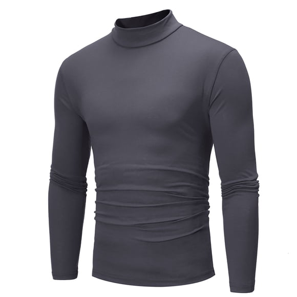 EQWLJWE Christmas Deals 2023! Cotton Bottom Shirts For Men,Mens Half Turtleneck Long Sleeve Thermal Men Underwear Tops Pullover ,Solid Basic Designed Undershirt Stretch Slim Fit Sweaters