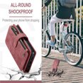 thumbnail image 4 of CaseMe Wallet Case Premium Handmade PU Leather Phone Case Card Slots Magnetic Closure Zipper Pocket Kickstand Flip Case with Hand Strap for iPhone 14 Pro (Wine Red), 4 of 10