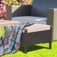 thumbnail image 3 of Gymax 2PCS Patio Ottomans Wooden Handles Rattan Knitting Foot Pedal Beige, 3 of 9