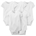 thumbnail image 1 of Carter's Cache-Couches à Manches Courtes Unisexes pour Bébé Blancs, Lot de 5, 1 of 2